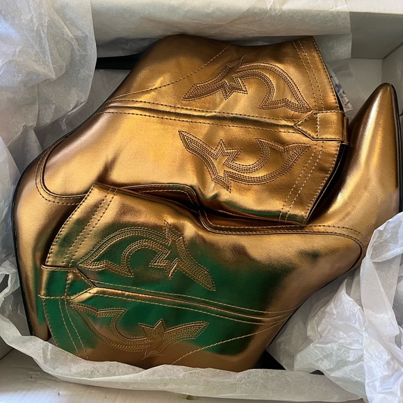 Golden Bronze Booties - Nine West - Picture 2 of 6